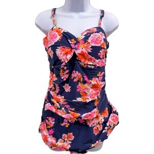 Shore Shapes Swimwear Women's Size 16 Swim Dress Swimsuit Floral Colorful NWT